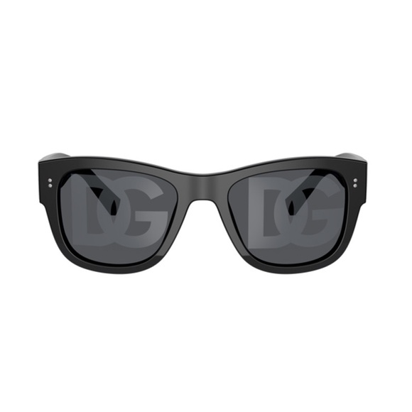 NEW DOLCE&GABBANA SQUARE SUNGLASSES DG4338 501/M BLACK EYEWEAR - Picture 1 of 3